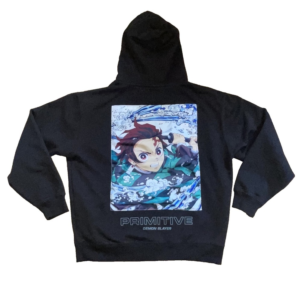 Primitive x Demon Slayer Hoodie Mens L Tanjiro Utility Pullover Sweatshirt Anime